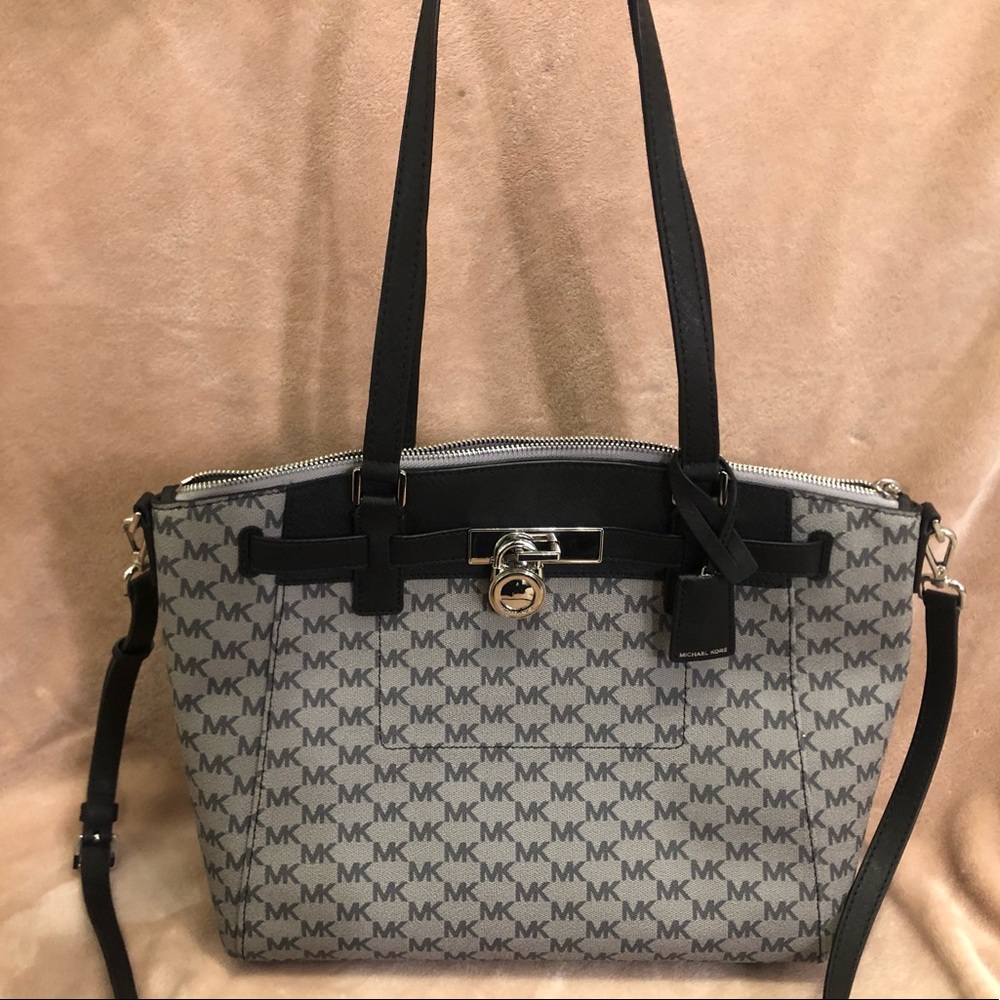 NWT MICHAEL KORS HAMILTON TRAVELER SATCHEL BLK